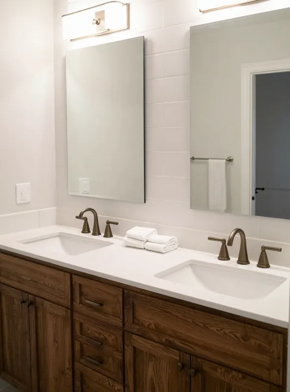 Custom double bathroom vanity in Huntsville Alabama