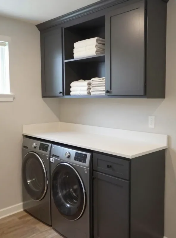 Custom laundry room storage cabinets in Huntsville Alabama